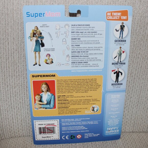 3/$118❤️new Happy Worker SUPERMOM Super Mom Action Figure Everyday Superheroes - Picture 8 of 9